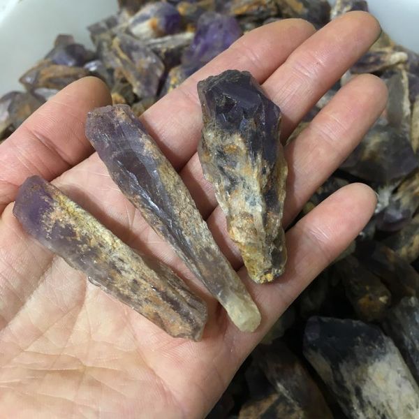 

decorative objects & figurines 3pcs natural amethyst quartz cluster crystal rod point specimen scepter lucky spirit healing gem and energy c