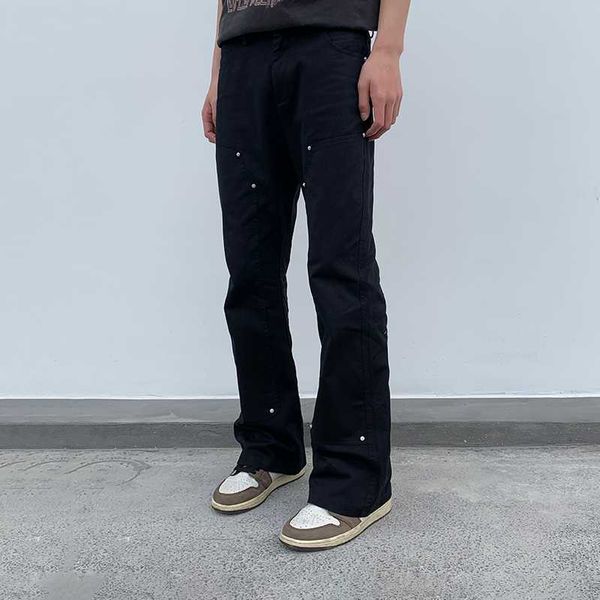 

men's pants 27-46 2021 men clothing hair stylist original design deconstruction splicing micro trumpet plus size costumes, Black