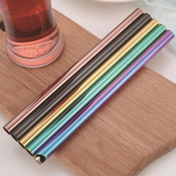 

drinking straws eco friendly metal straw diameter 8mm juice cleaner brush set lx2102