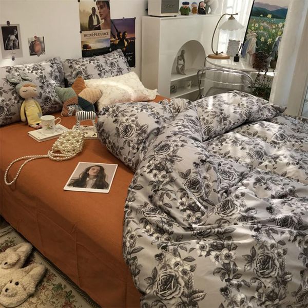 

bedding sets romantic elegant flower set,european rustic cotton twin full  king home textile bed sheet pillow case duvet cover