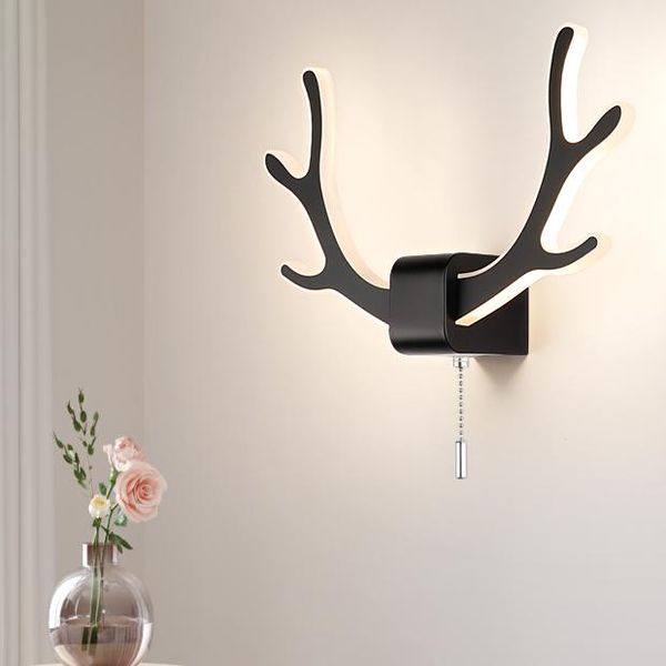 

wall lamp nordic style sconce simple bedside loft corridor deer with switch luminaire mural bedroom decoration dm50wl