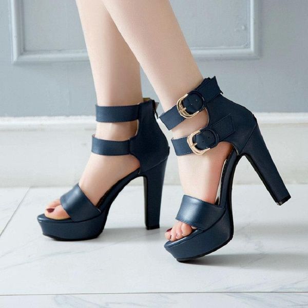 

sianie tianie 2021 open toe platform sandals high heels yellow red white woman summer shoes plus size 48 49 50, Black