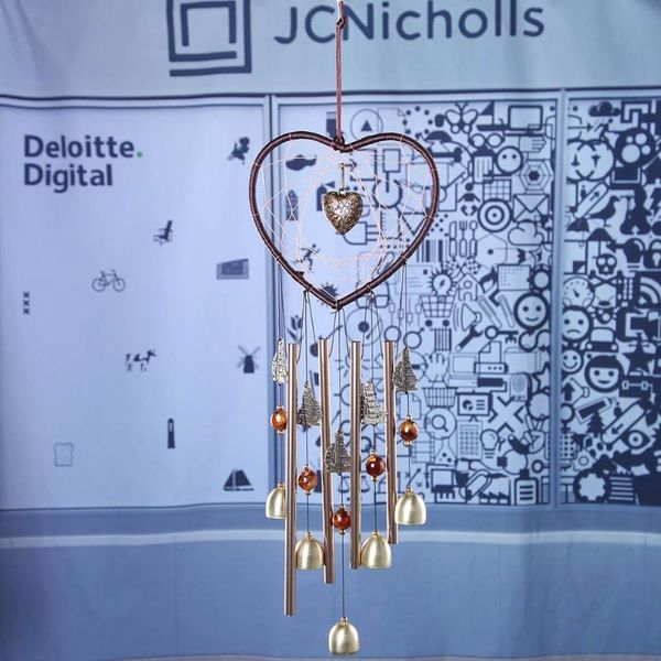 

love shape dreamcatcher metal tube bell wind chimes hanging pendant ornaments craft gifts door decor decorative objects & figurines