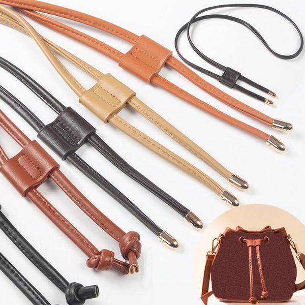 

rope bucket bag strap belt backpack 120cm drawstring pu leather beam pocket messenger multi color parts & accessories, Black