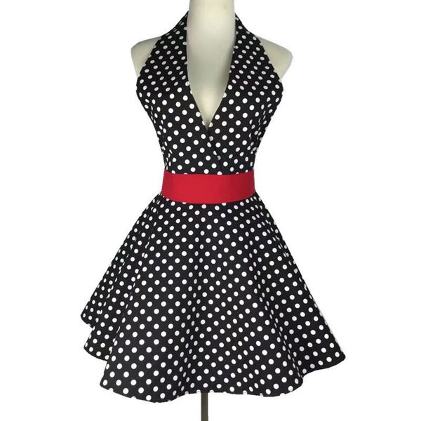 

aprons cotton polka dot print apron skirt women's blouse simple bandage advertising home kitchen supermarket overalls