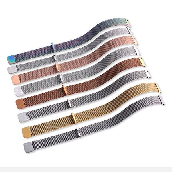 

watch bands milanese magnetic metal strap 16mm18mm20mm smart stainless steel suitable for men's watches women's, Black;brown