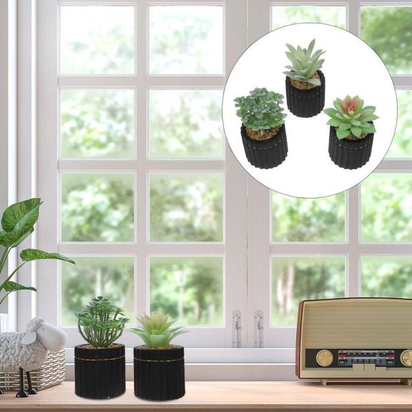 

decorative flowers & wreaths 3pcs lifelike succulent plant bonsai adornment indoor potted