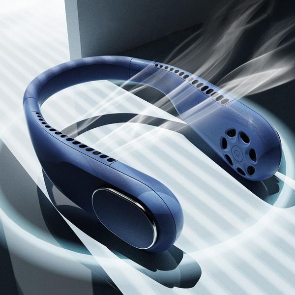 

portable neck fan with 4000mah battery usb mini electric air conditioner for outdoor no blades will not hit face & hair sana889 massagers