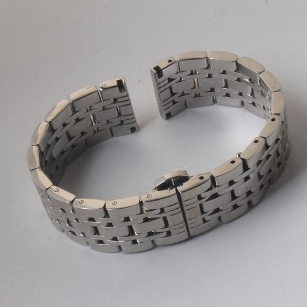 

watch bands silver watchbands stainless steel polished straps accessories 14mm 16mm 18mm 20mm 22mm 23mm 24mm 26mm for mens wrist, Black;brown