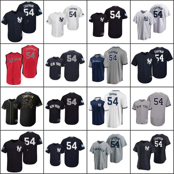 

new york yankees men 54 aroldis chapman women youthjerseys, Black;red