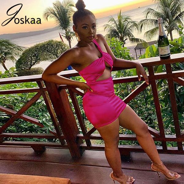 

casual dresses joskaa solid cross halter off-shoulder irregular backless sleeveless hip hollow out navel skinny streetwear women's dres, Black;gray