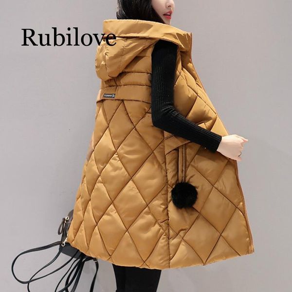 

women's vests autumn winter vest women waistcoat fashion female sleeveless jacket hooded warm long cotton feminino plus size ddpz, Black;white