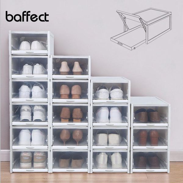 

clothing & wardrobe storage baffect woman shoes boxes organizer rack plastic stackable drawers for high heels - 3 pcs/set