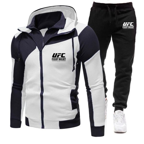 

men's hoodie and zipper, mma hoodie, casual sportswear, 2pcs, 2021, Gray