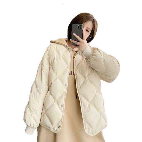 

down et women's short 2021 winter wear korean white duck, Black
