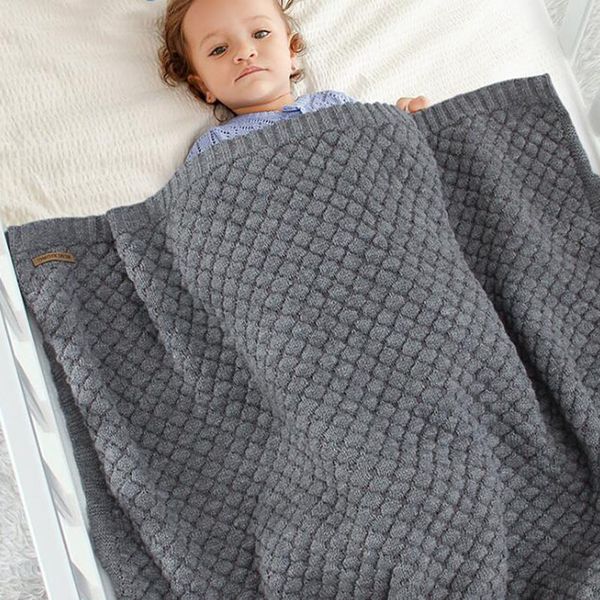 

autumn winter infant boy girl pure color knit newborn baby quilt boys girls hold blanket black friday yyvi, Blue