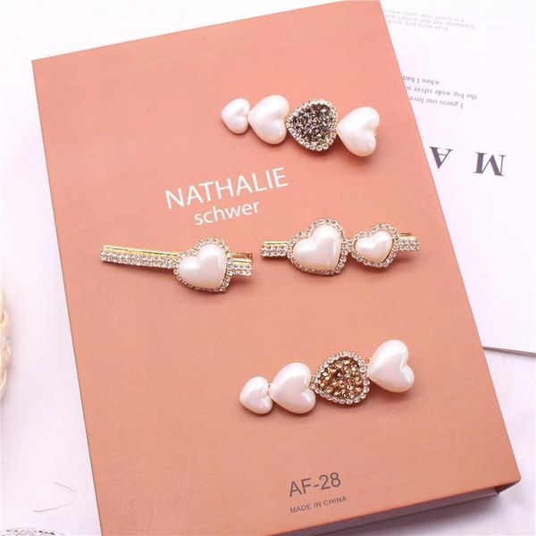 

korean version of pearl rhinestone hair clip ladies retro wild bangs accessories1
