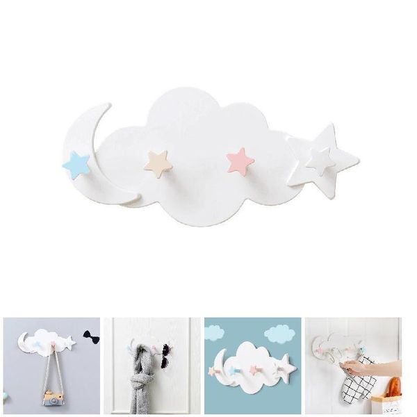

hooks & rails cloud moon hook wall mounted nail hanger for kitchen bathroom door lc