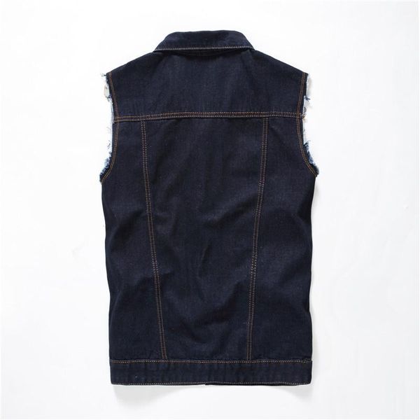 

men's vests chaleco hombre summer fashion sleeveless punk style slim fit mens denim casual patchwork personalized waistcoat, Black;white