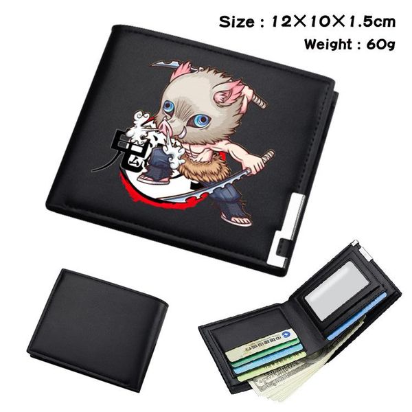 

wallets demon slayer: kimetsu no yaiba cosplay pu leather short wallet card holder coin purse money bag gift, Red;black