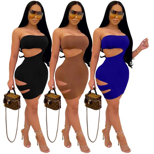 

off shoulder bodycon summer dress women strapless hollow out backless club party mini bandage dress elegant female vestidos 210412, Black;gray