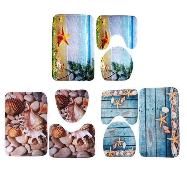 

bath mats 3pcs ocean underwater world anti slip toilet pattern carpet bathroom mat