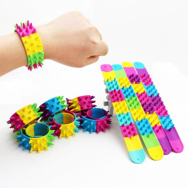 

party masks spiky slap bracelet silicone spike bracelets office school classroom sensory classic toy antistress for children funny jokes