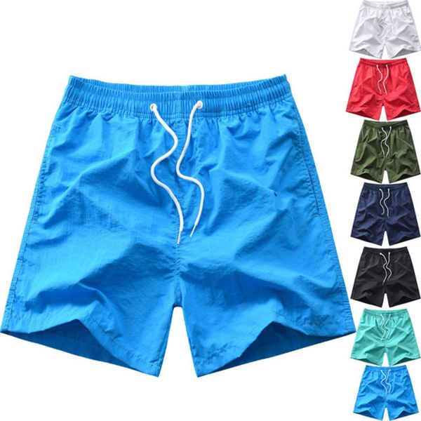 

waterproof solid color mens summer loose casual board shorts fashion breathable men beach fitness swimwear