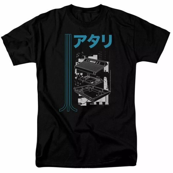 

atari schematic t shirt mens licensed classic video game tee black, White;black