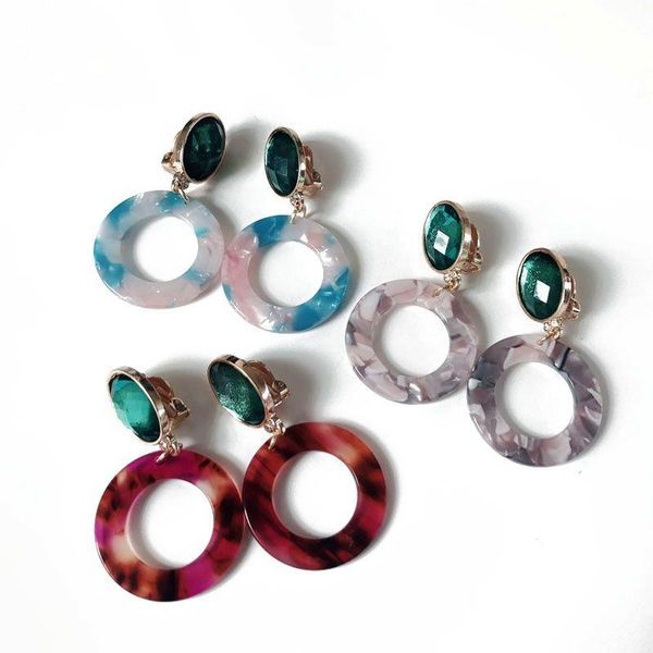 

clip-on & screw back round three colors elegant sweet selling clip earring, Silver