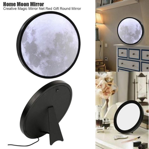 

mirrors led moon mirror three light colors usb charging night makeup table wall for living room bathroom bedroom el