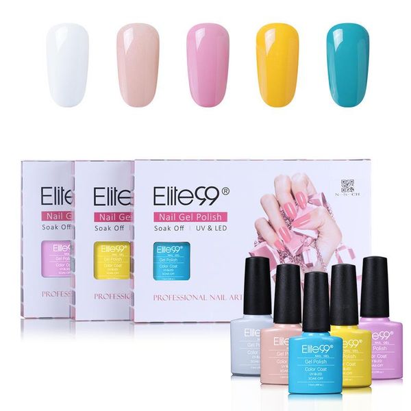 

nail art kits elite99 5pcs/set 7.3ml colorful bottle gift box gel polish kit uv led manicure set vernis semi permanent