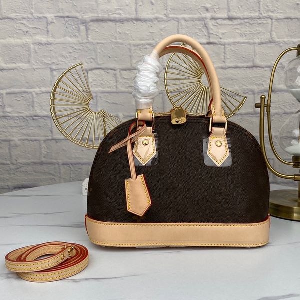 

handbags fashion women clutch shoulder bags flower grid genuine leather hardware zipper lady letters shell bag with lock
