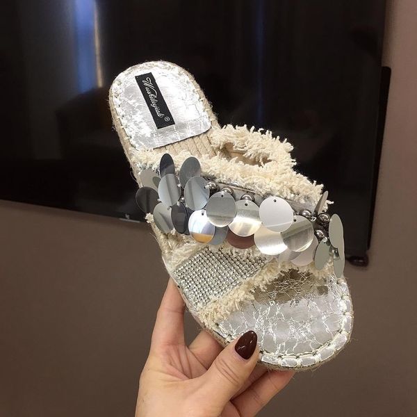 

slippers metal wafer decorated slipper ly stylish summer for women fisherman shoes style sandal casual moccasins zy337, Black