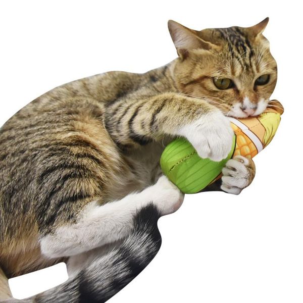 

cat toys cats mini corn shape plush squeak chewing playing catnip aug889