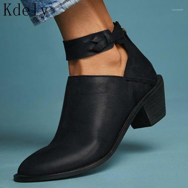 

women single boots ladies pointed large size fashion wear booties autunm and winter shoes vintage plus, Black