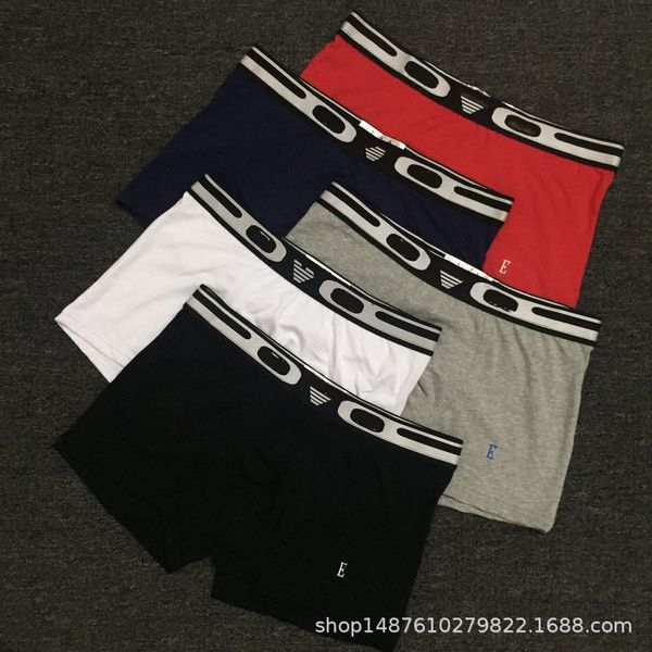 

ea men's underwear pure cotton boxer, four legged, taobao tide brand, Black;white