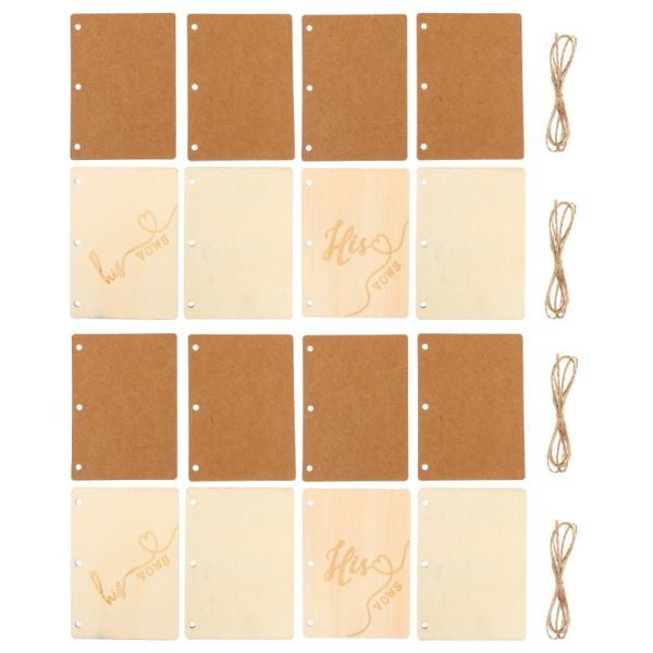 

4pcs valentine's day greeting romantic blessing wedding wood cards