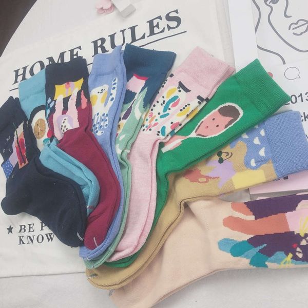 

3 pairs set women cartoon patterned funny socks solid casual breathable cotton for female stylish original sox trendy, Black;white
