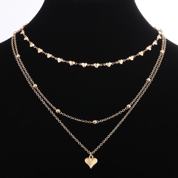 

chains states hearts sautoir lady love manual designer xl070 gold necklace, Silver