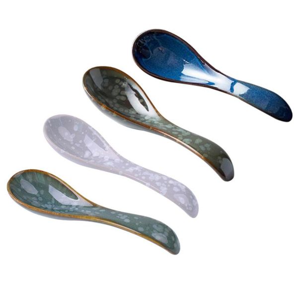 

spoons 4pcs home restaurant ceramic japanese style (assorted color)