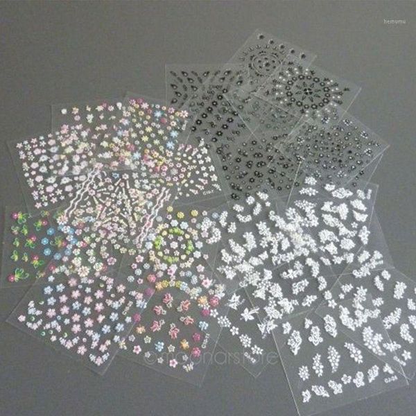 

50sheets self adhesive 3d flower decoration accessories kids salon diy fashion manicure nail sticker1, Black