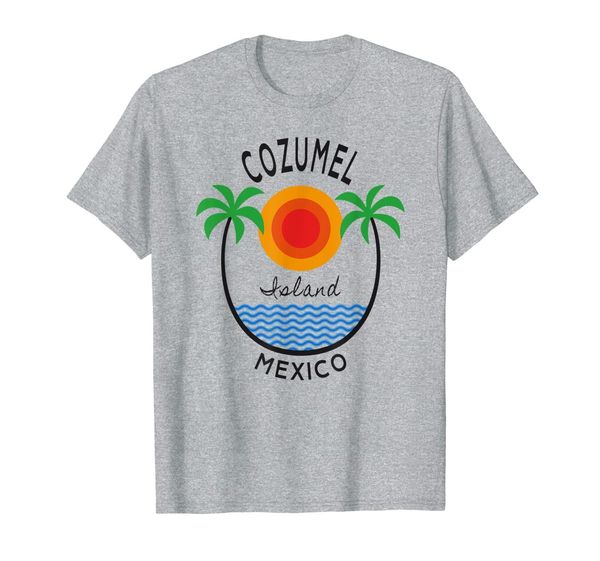 

fun cozumel island mexico beach novelty art souvenir tshirt, White;black
