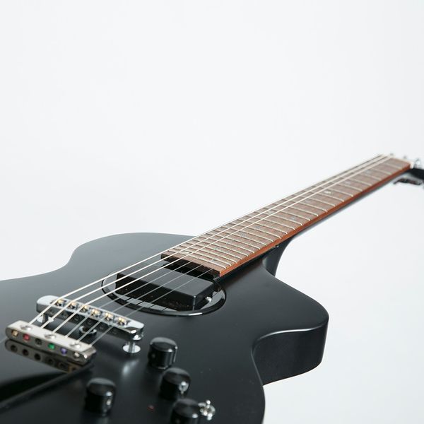 Seltene Turner Model 1 Special C E-Gitarre, All Black Satin Limited Edition, ungebundener Mahagoni-Korpus, gebundener, mit Hartholz furnierter Kopfkopf