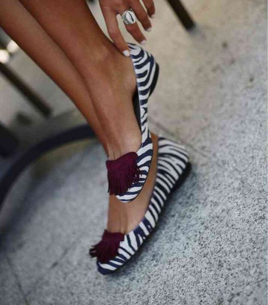 

leopard print women's flat shoe tassel 40-43 single shoes 34-43, Black