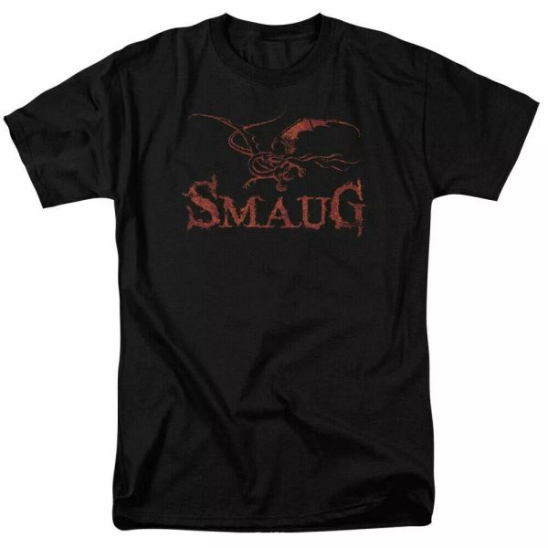 

the hobbit dragon t shirt mens licensed fantasy movie tee smaug black, White;black