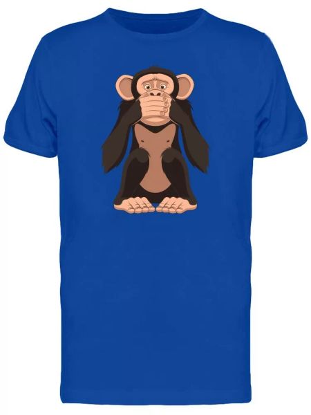 

chimpanzee no talk tee men's -image by shutterstock, White;black