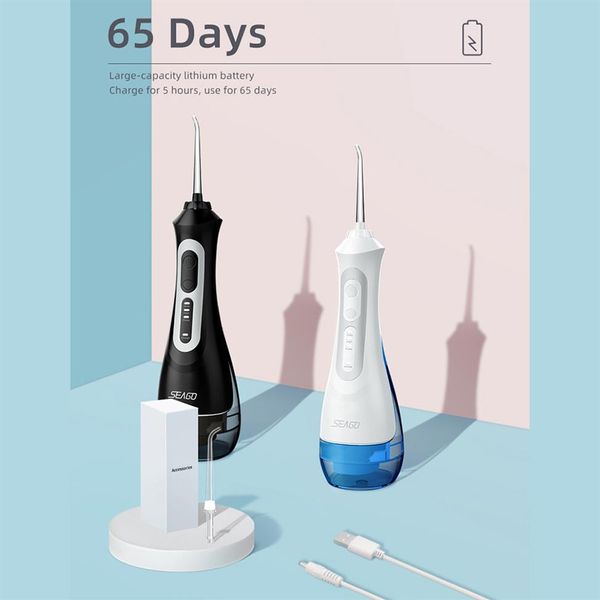 Seage Oral Irrigatator Портативная водяная стоматологическая флостика USB перезаряжаемые 3 режима IPX7 200 мл воды для чистки зубов новый A22