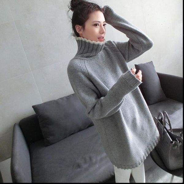 

turtleneck sweater women medium womens long thermal pullover dress female thickening basic shirt sleeve loose drop, White;black