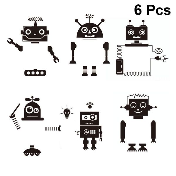 

wall stickers 6pcs robot theme switch sticker removable (mixed style)